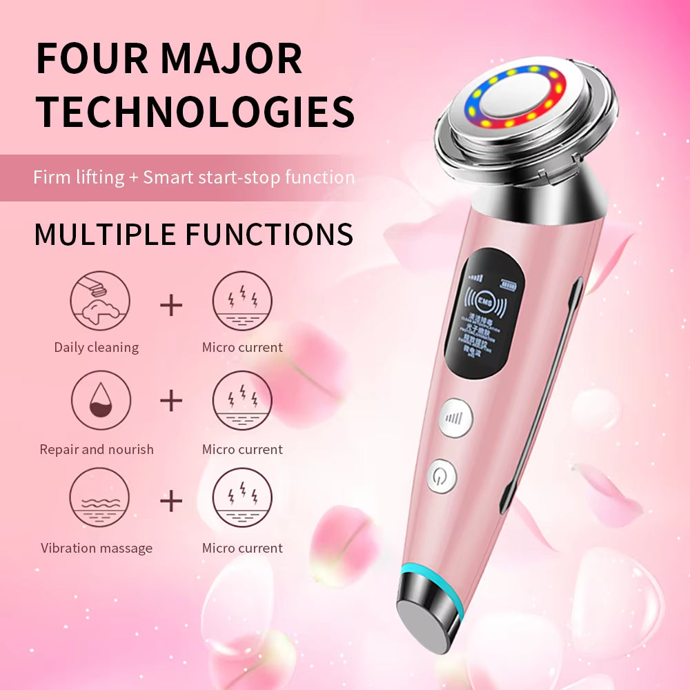 Skin Rejuvenation Face Lifting Wrinkle Removal Face Massager FR Mesotherapy Electroporation Radio Frequency LED Photon Skin Care