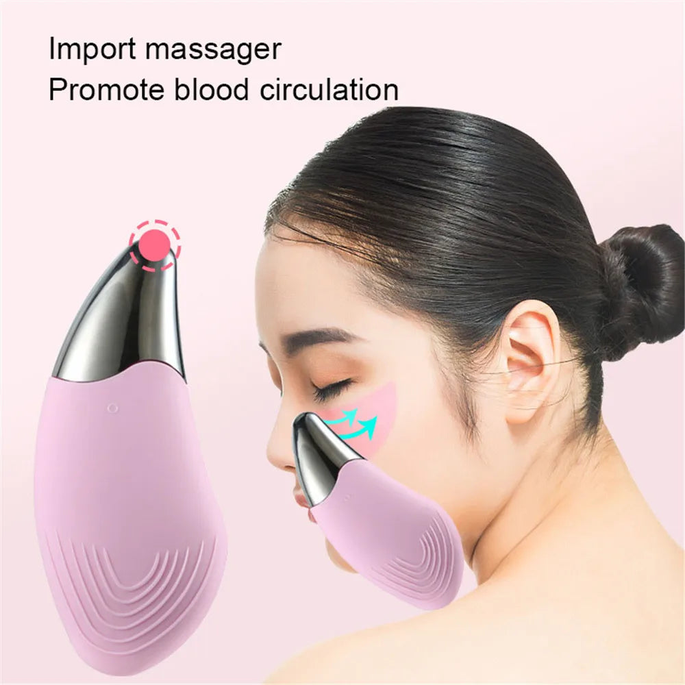 Ultrasonic Electric Silicone Face Cleansing Pore Deep Cleaning Skincare Massager Facial Vibration Massage Relaxation Tool