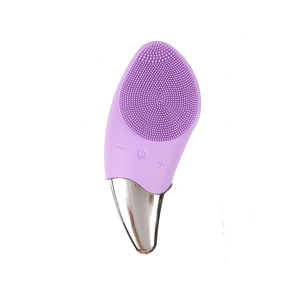 Ultrasonic Electric Silicone Face Cleansing Pore Deep Cleaning Skincare Massager Facial Vibration Massage Relaxation Tool